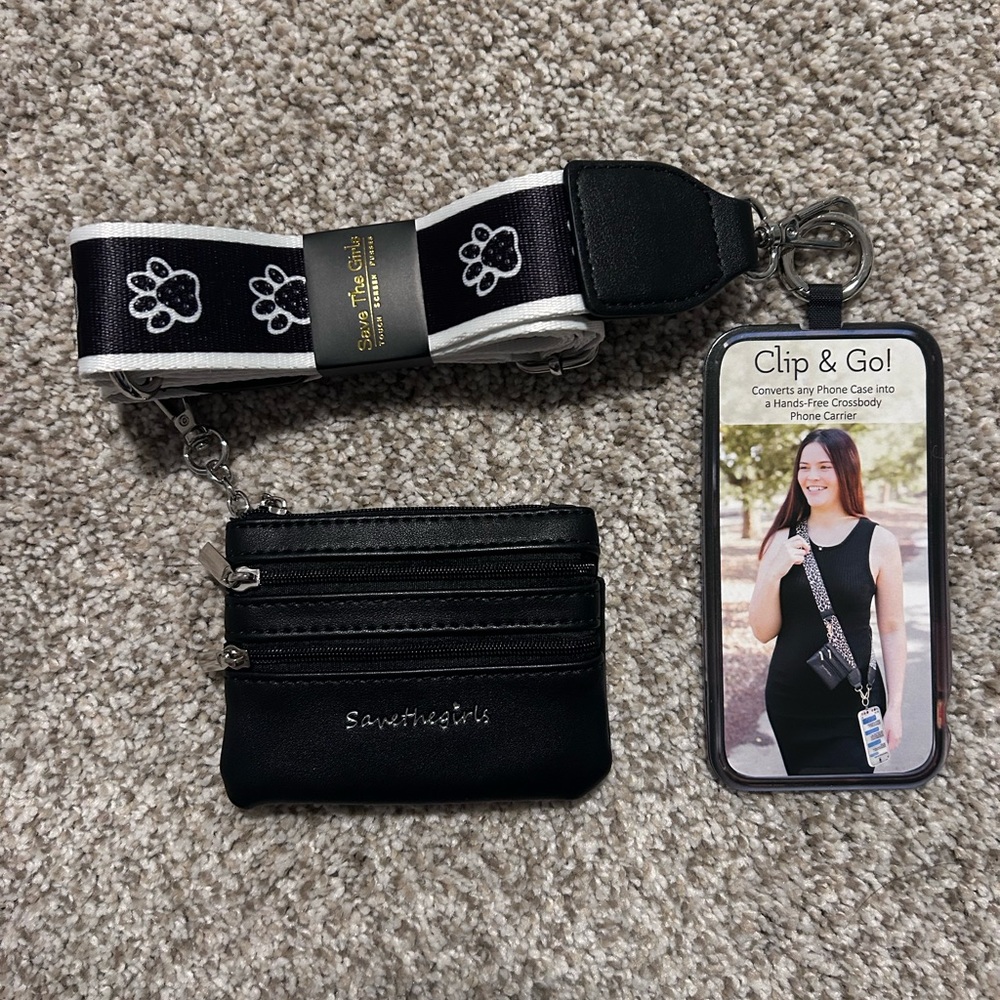 Save the Girls Black Crossbody Phone Case